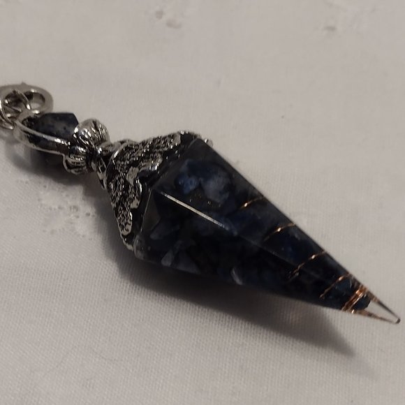 Lapis Lazulis Crystal Hexagonal Pendulum - Picture 3 of 4